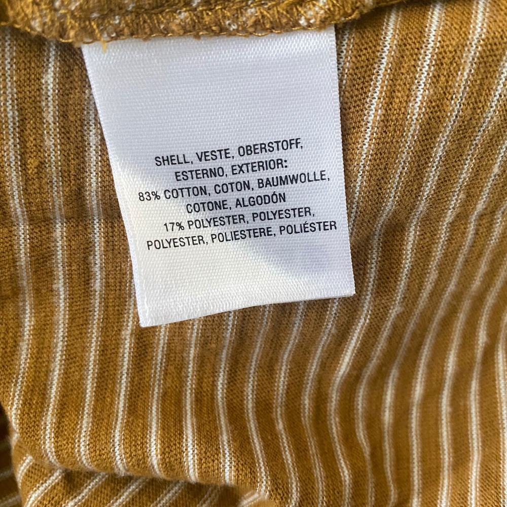 Anthropologie Maeve Kenley Mustard Yellow Striped Long Sleeve Top Size XSmall - Picture 11 of 12